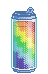 a soda can rainbow lines on the can