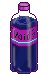 a bottle with a dark purple beverage. The warm purple label reads 'Void'