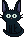 Black kitty with big ears that looks like Jiji from Kiki's Delivery Service.