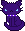 Dark purple kitty with blue eyes and a lighter purple collar with white studs.