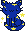 dark blue kitty speckled with yellow stars.
