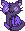 Stitch Kitty - made by shadowken kitty that looks like it was stitched from several pieces of light and dark purple fabric with stitch lines across the kitty's right side of the face, across the neck and down the middle and the end of the tail. The eyes look like light purple buttons.