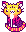Sunset Kitty - made by Jug Kitty in sunset colors. Face is yellow, middle part of the body is magenta-ish and lower part is purple. Ears are pink and tail is yellow and pink alternating stripes.