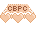 A charm of static hearts in a row with a plate that says CBPC to indicate the existence of the pixel club
