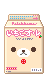 a milk carton of Korilakkuma with text reading strawberry o'lait in Japanese