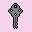 old fashioned key on pink background