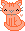 orange kitty with stripes on her head, blinking eyes and a heart on the right side