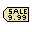 sale tag with 9.99 price